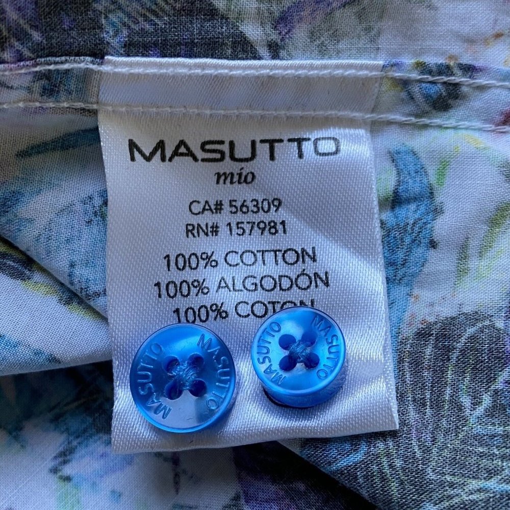 Masutto Mio Mens Santiago /06 Button Up Long Sleeve Shirt Multicolor Size Large - Picture 11 of 12